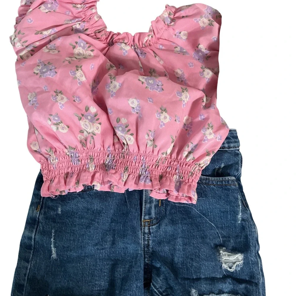 Girls Clothing Bundle Size 5-6 Justice Western Floral Leopard Unicorn 6pc Set